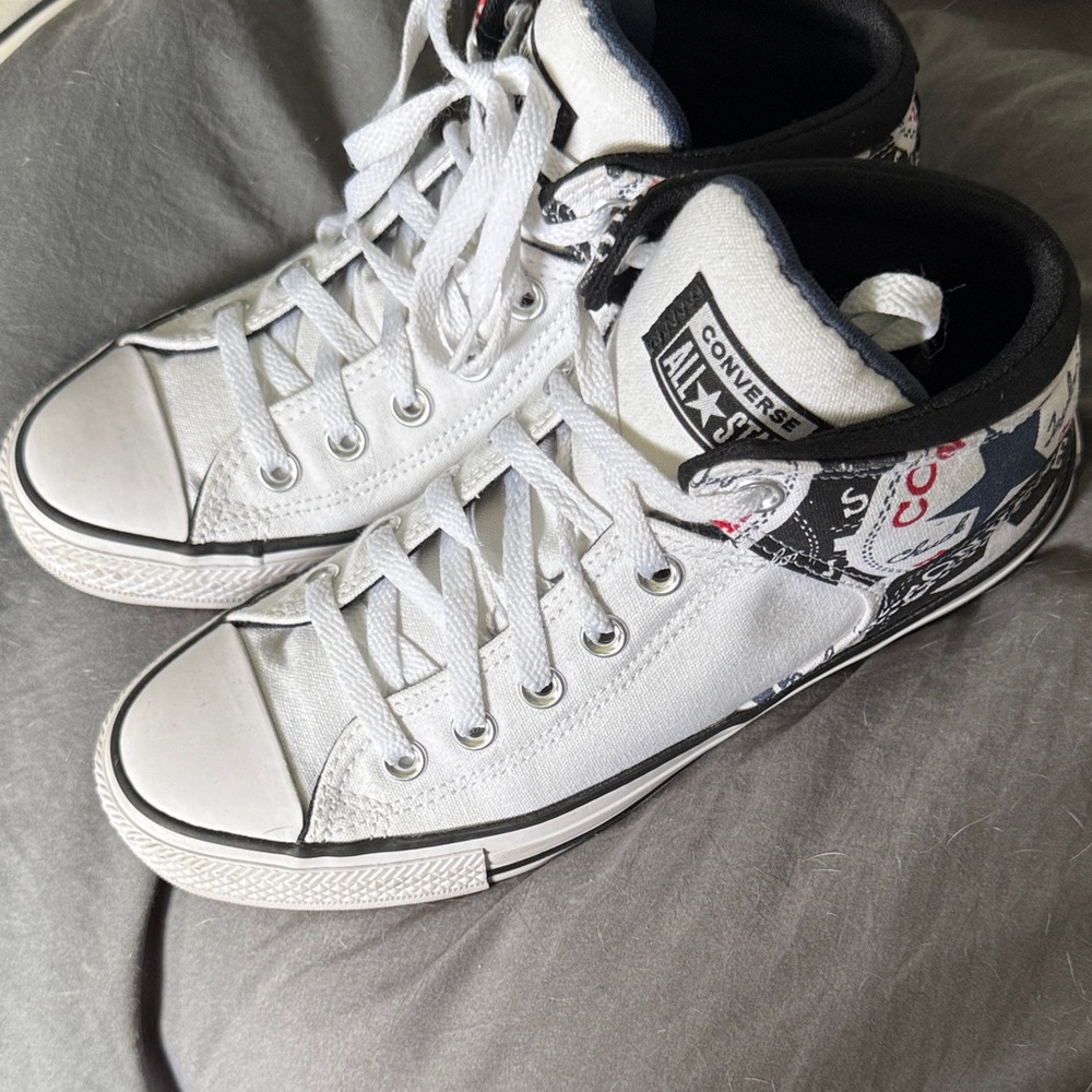 Converse White and Black High-Top Sneakers